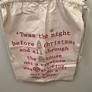 Mud Pie Cream and Red Christmas Sack